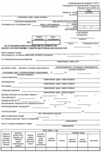 Акт о расхождениях (ТОРГ-2)