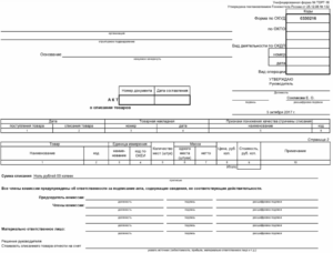 Акт о списании товаров (форма ТОРГ-16)