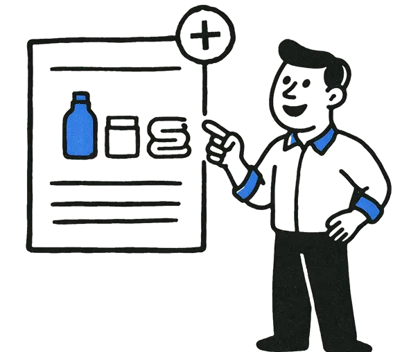 <p><strong>Регистрация и настройка профиля компании</strong></p>
<p><span style="font-weight: 400;">1.Создание аккаунта администратора (владельца).</span></p>
<p><span style="font-weight: 400;">2.Настройка основных параметров: валюта учета, единицы измерения (шт, кг, м, литры), типы цен (закупочная, розничная).</span></p>
<p><strong> Импорт номенклатуры (Товарной базы)</strong></p>
<p><span style="font-weight: 400;">1.Загрузка через Excel/CSV: Вам не нужно вбивать товары вручную. Мы загружаем ваш текущий прайс-лист или остатки из Excel.</span></p>
<p><span style="font-weight: 400;">2. Разбивка товаров по группам (например: «Бытовая химия», «Упаковка», «Текстиль» или «Запчасти»).</span></p>
<p><span style="font-weight: 400;">3. Автоматическое создание карточек с артикулами, штрихкодами и фото (при наличии).</span></p>
<p><strong>Настройка критических остатков (Min/Max)</strong></p>
<p><span style="font-weight: 400;">Установка минимального порога для каждой позиции.</span><span style="font-weight: 400;"> Чтобы система сама сигнализировала, когда товар заканчивается, и формировала автозаказ поставщику (предотвращение дефицита).</span></p>
